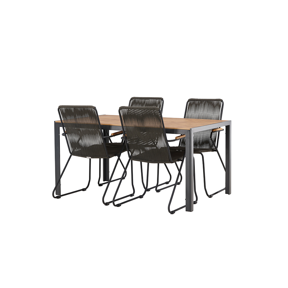 Spisegruppe Venture Home Break Bord med 4 Bois Stoler