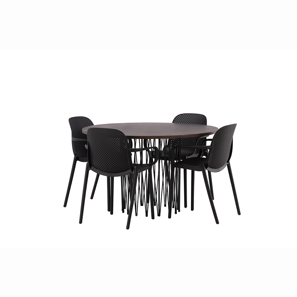 Spisegruppe furniture/fashion Stone Rund med 4 Baltimore Stoler