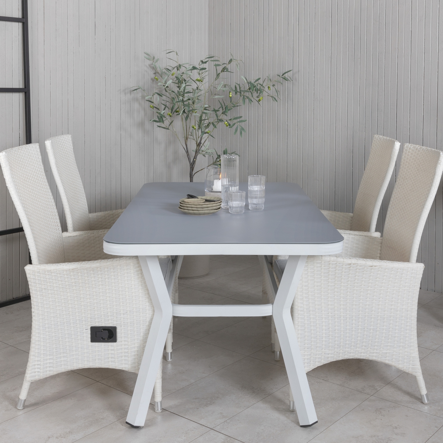 Spisegruppe Venture Home Vyn med 4 Pam Spisestoler
