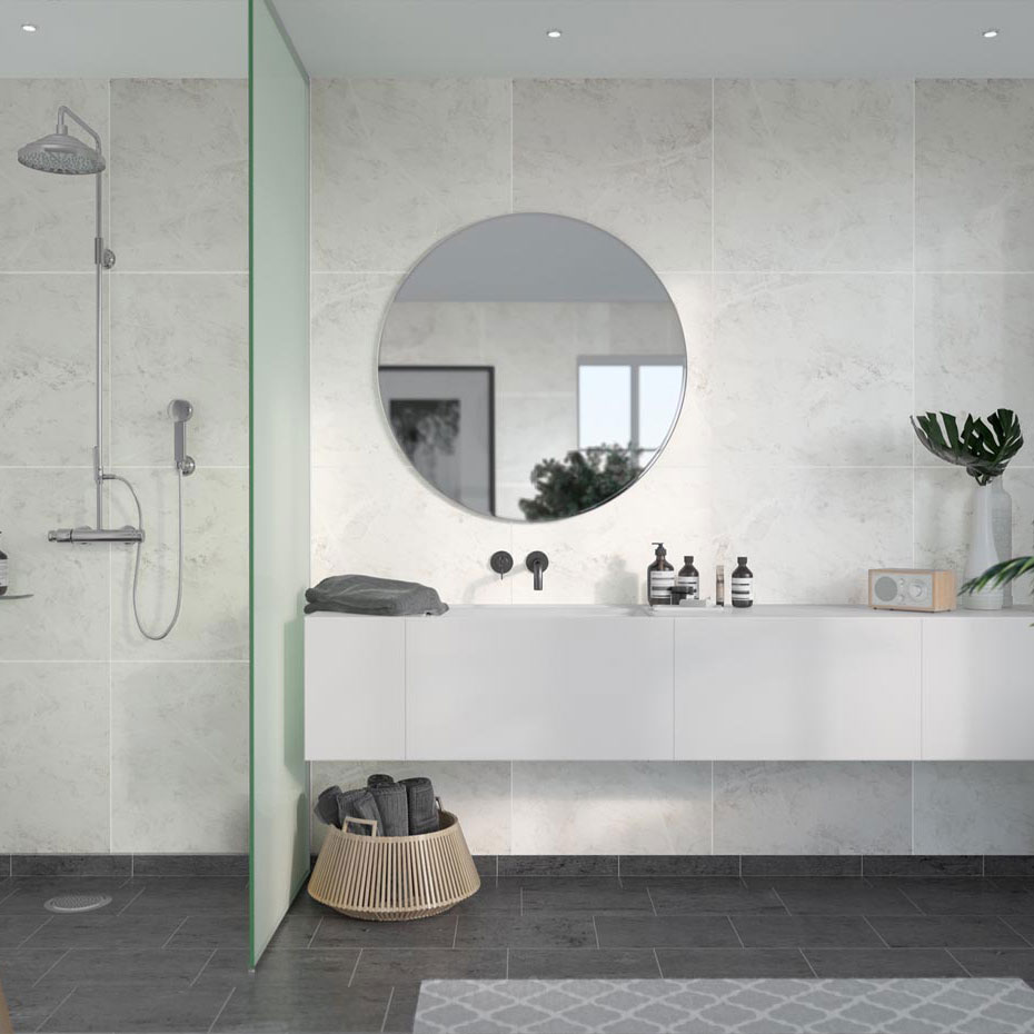 Baderomspanel Fibo 2273-6060 S White Marble