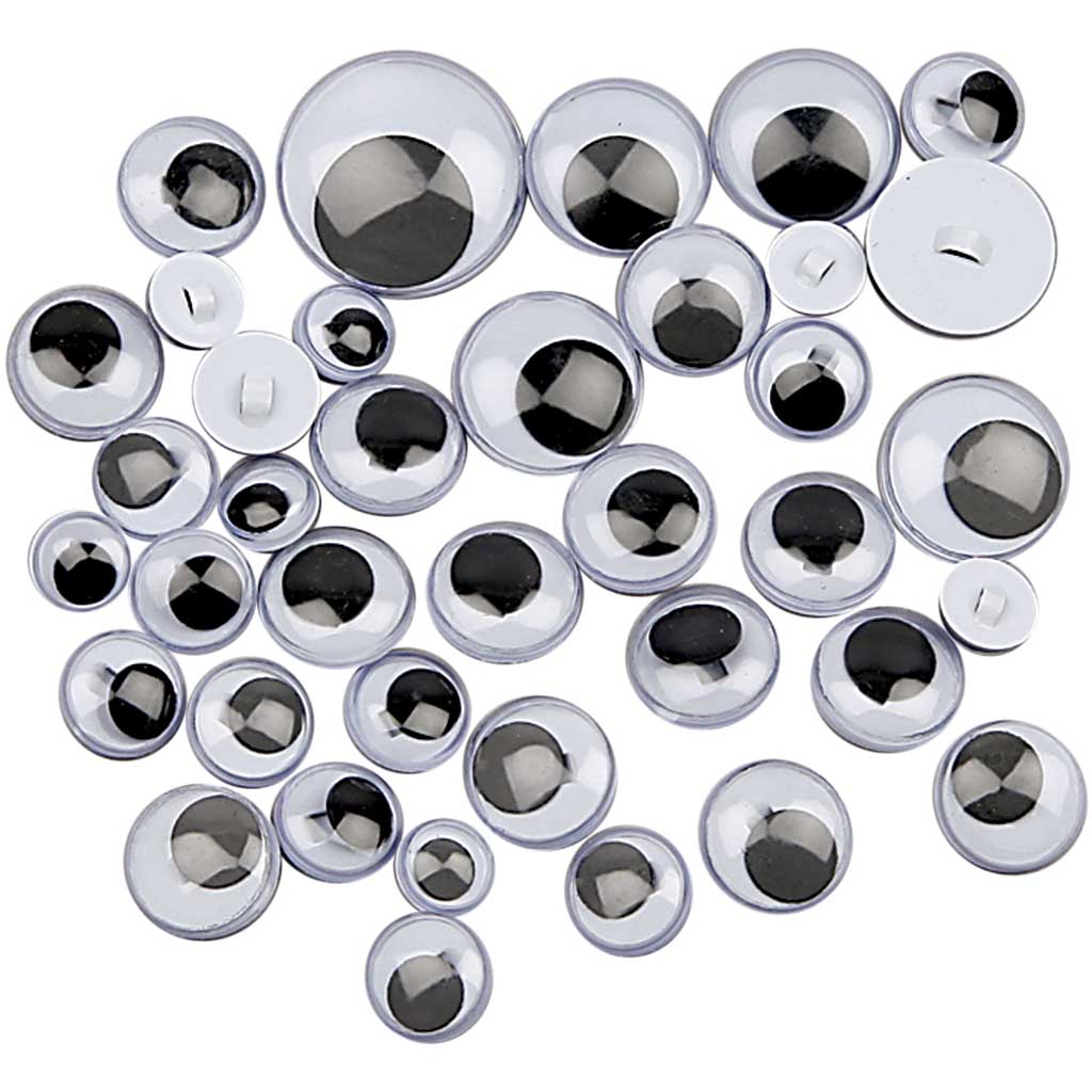 Rullögon, sys på, Dia. 8-20 mm, 250 mix./ 1 förp. 250 st