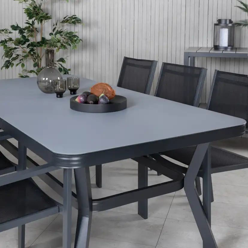 Spisegruppe Venture Home Vyn med 6 Curz Stablebare Spisestoler