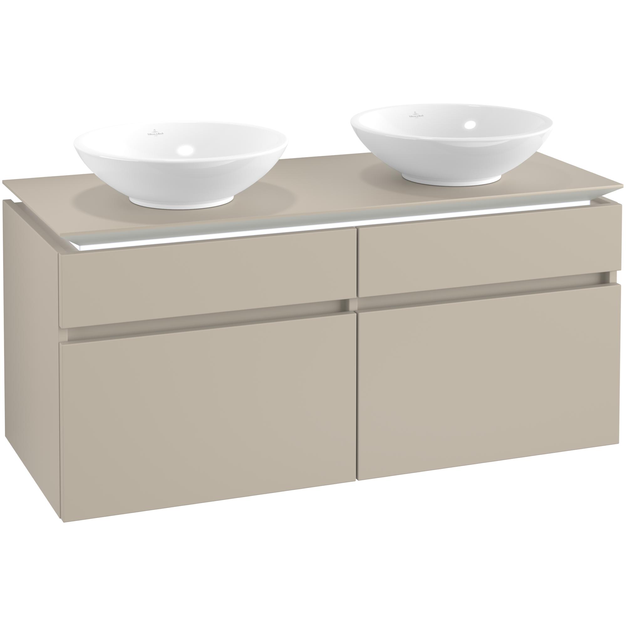 Tvättställsskåp Villeroy & Boch Legato 1200 med 4 Lådor för Två Ytmonterade Tvättställ | badrum - badrumsmobler - tvattstallsskap-och-kommod | KakelKungen