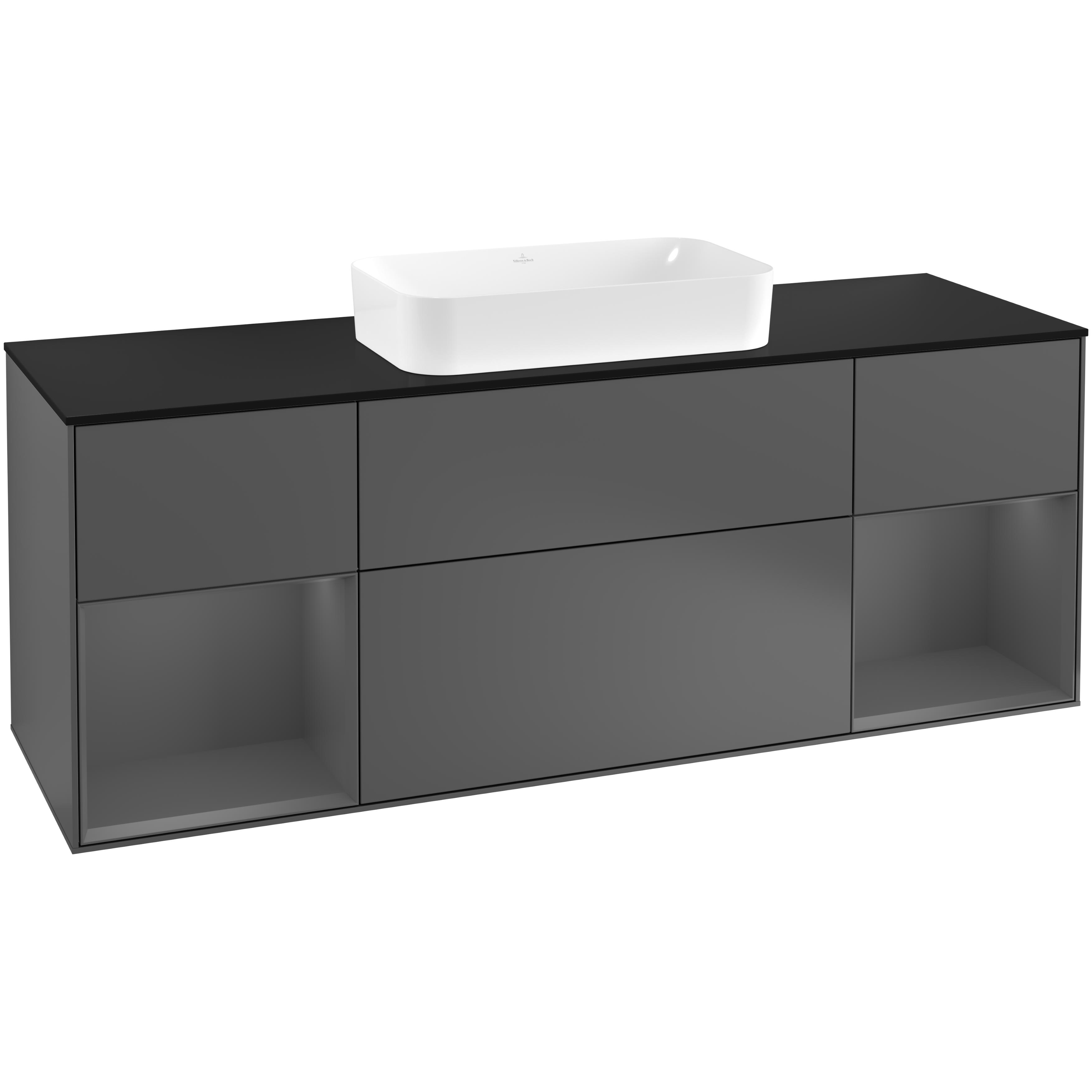 Tvättställsskåp Villeroy & Boch Finion med Två Hyllor och Bänkskiva för Fristående Tvättställ