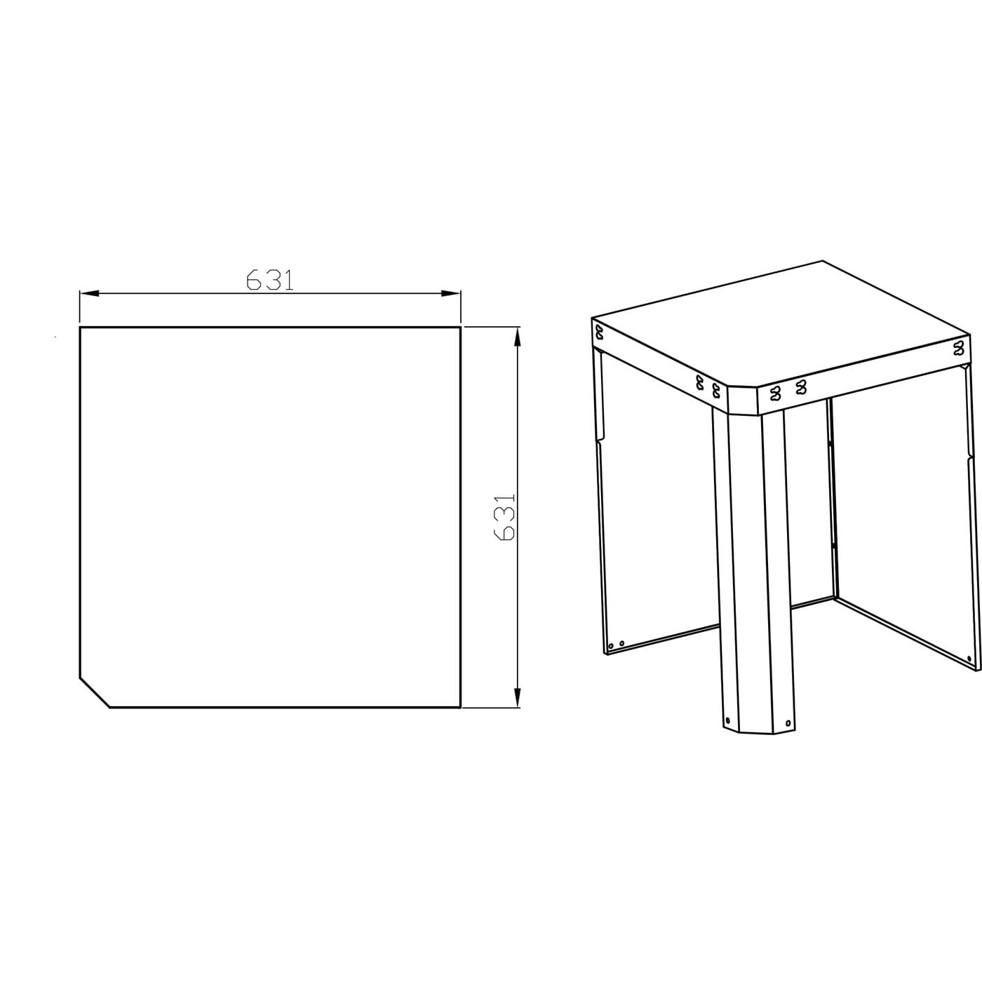 Hjørnemodul Myoutdoorkitchen Stainless Collection 90°