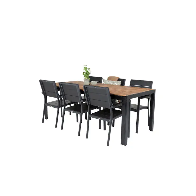 Spisegruppe Venture Home Berfin med 6 Lova Spisestoler
