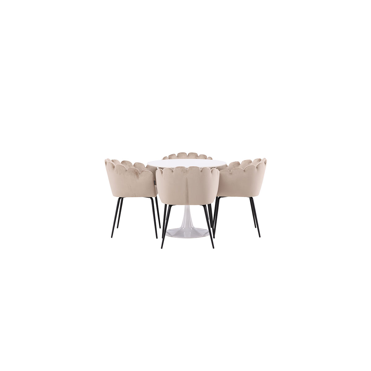 Spisegruppe Venture Home Hamden Ø80 cm med 4 Limhamn Stoler