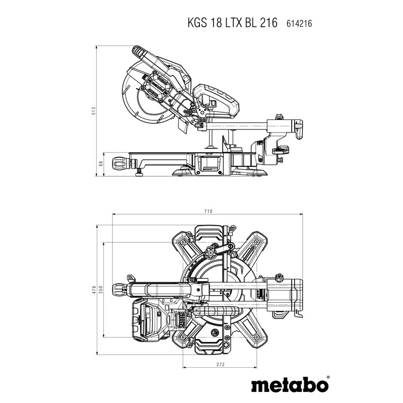 Kapp-/gjæringssag Metabo KGS 18 LTX BL 216 Solo