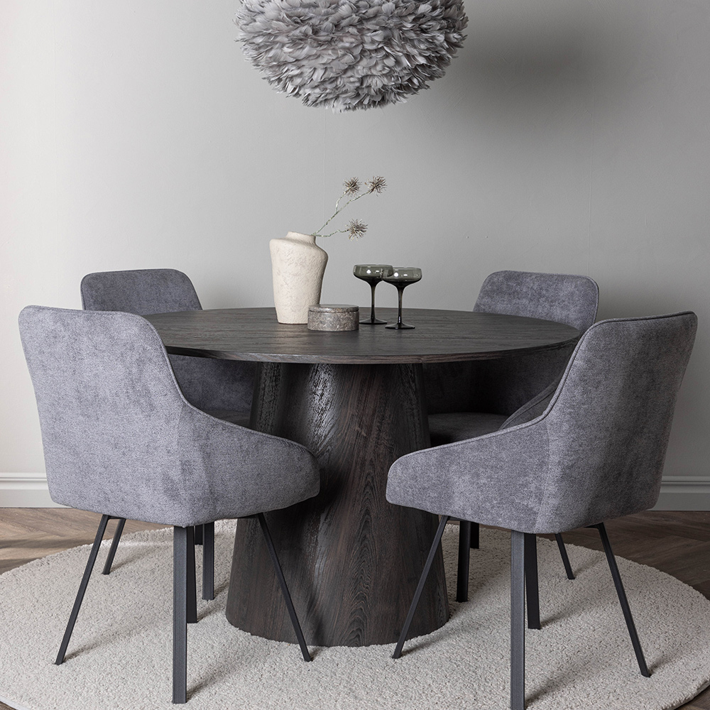 Spisegruppe Venture Home Lanzo Ø120 cm med 4 stk Rosie Stoler