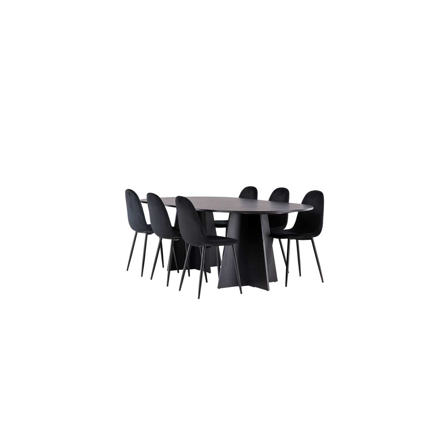 Spisegruppe Venture Home Bootcut Oval med 6 Polar Fløyel Stoler