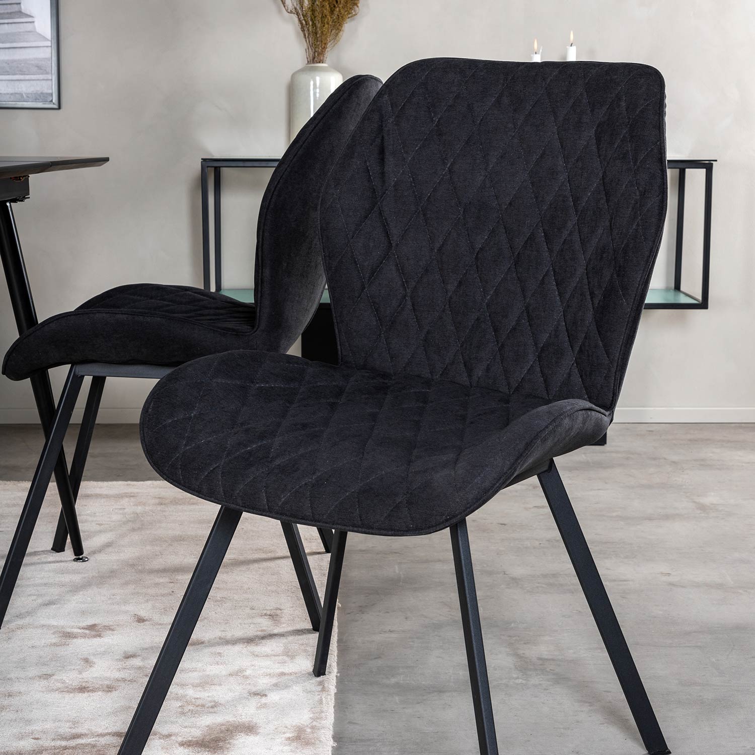 Spisegruppe Venture Home Silvia med Innleggsplate og 4 Geneva Stoler