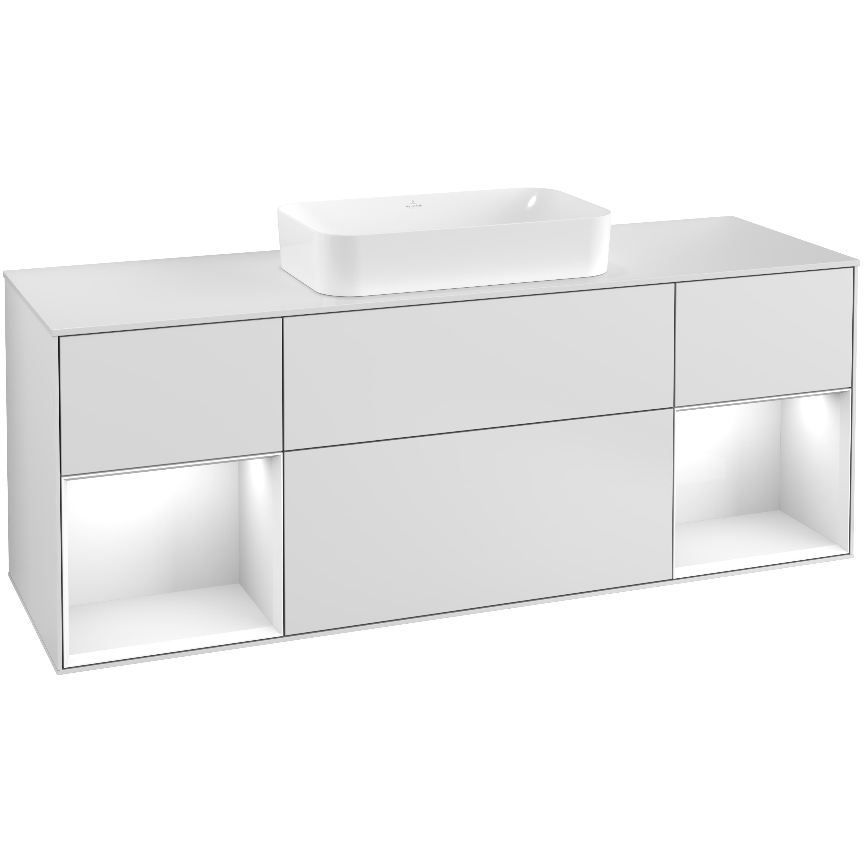 Tvättställsskåp Villeroy & Boch Finion med Två Hyllor och Bänkskiva för Fristående Tvättställ