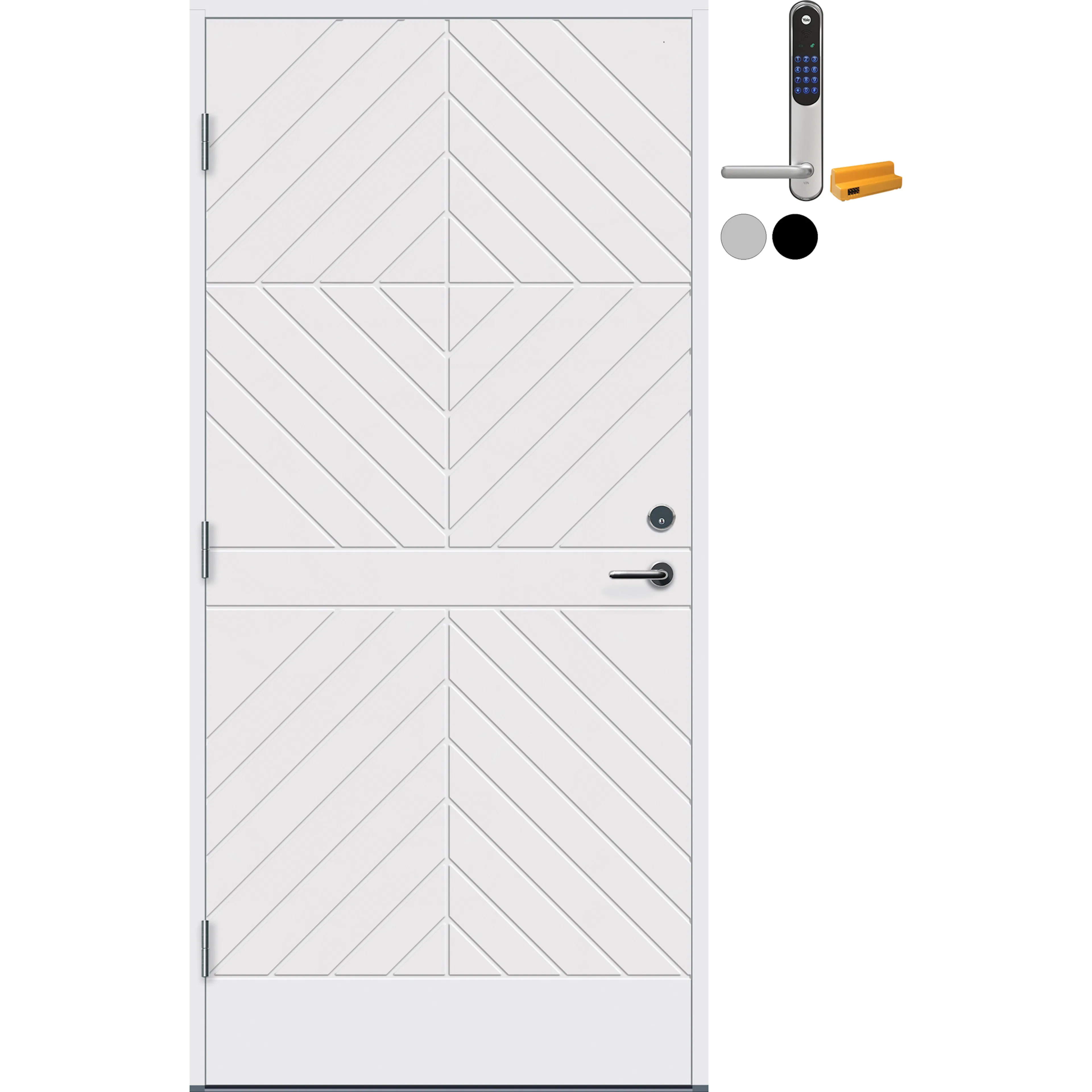 Ytterdør Bygg1 Tinn med Yale Doorman Classic Home