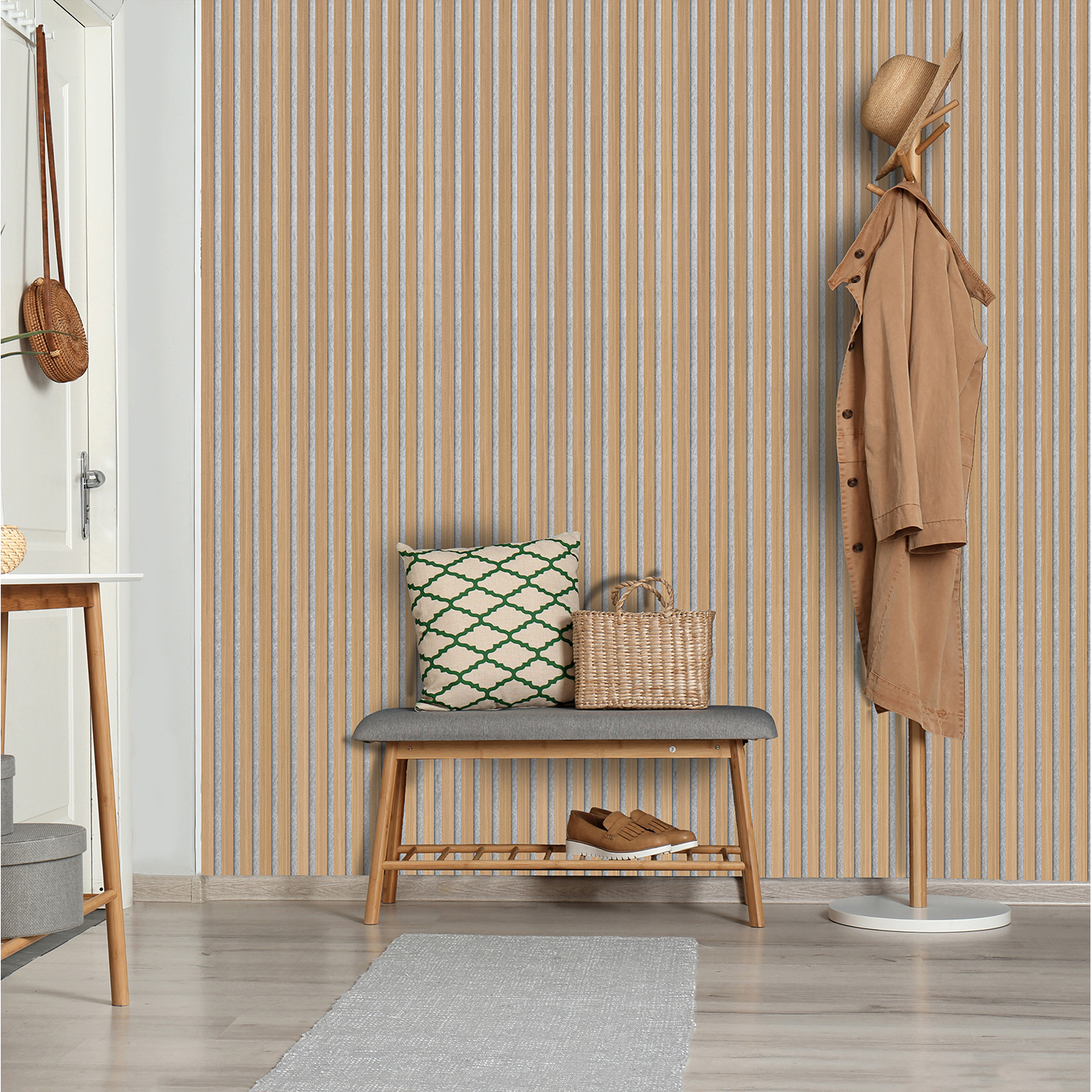 Akustikkpanel Arkiio AcuLife Light Oak grey polyester 18x520x2400