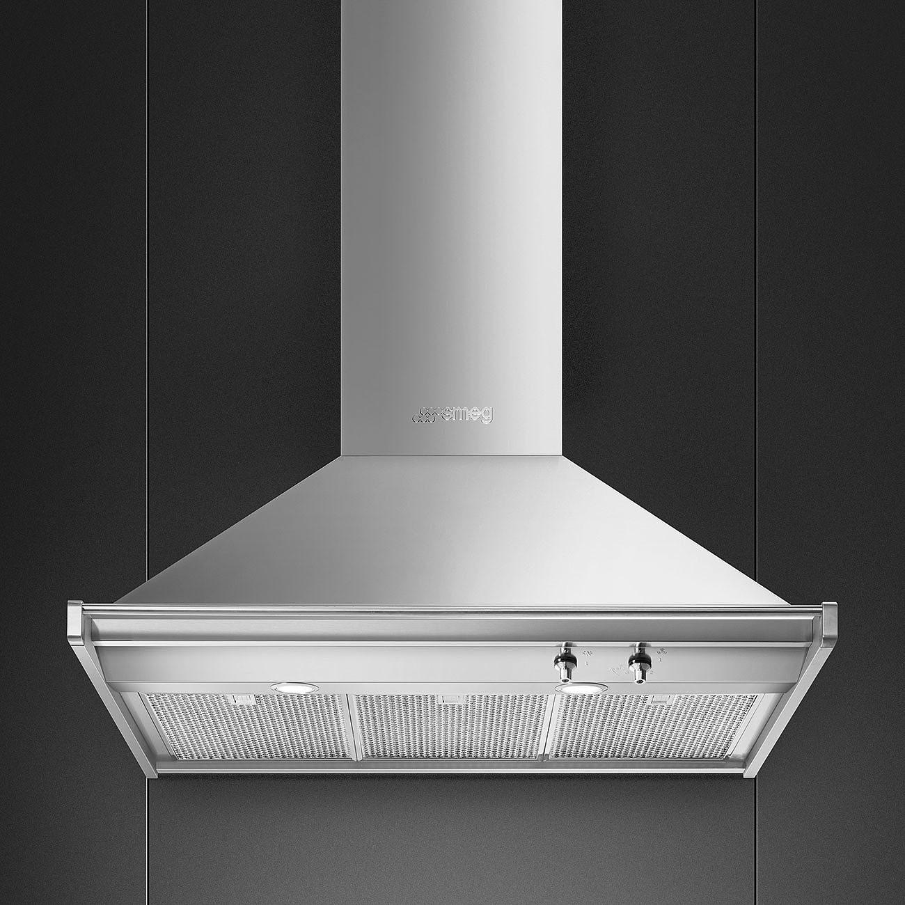Smeg Väggmonterad Köksfläkt Classic KD90HXE Rustfritt Stål