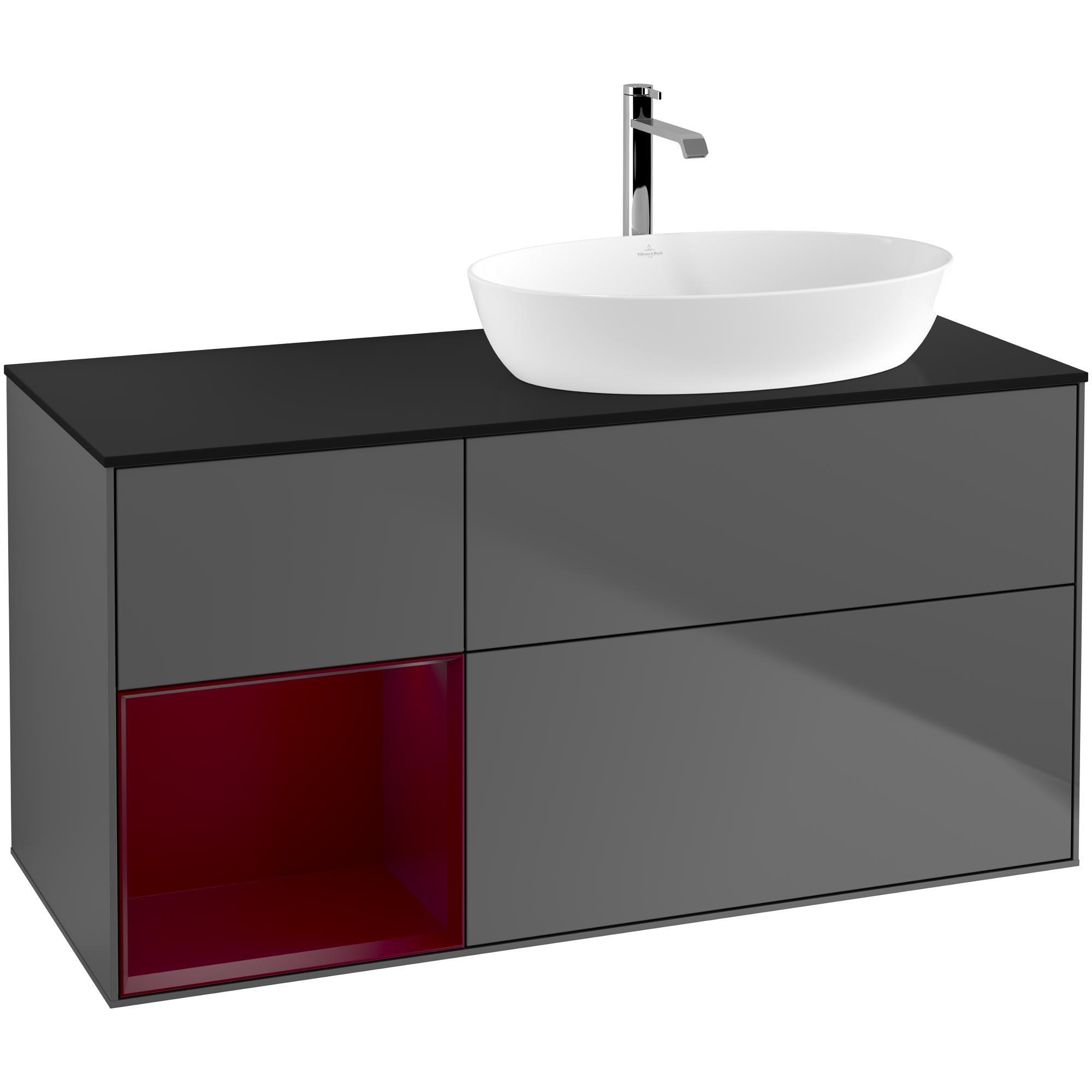Tvättställsskåp Villeroy & Boch Finion med 3 Lådor Hylla och Bänkskiva för Ocentrerat Tvättställ från Artis & Collaro