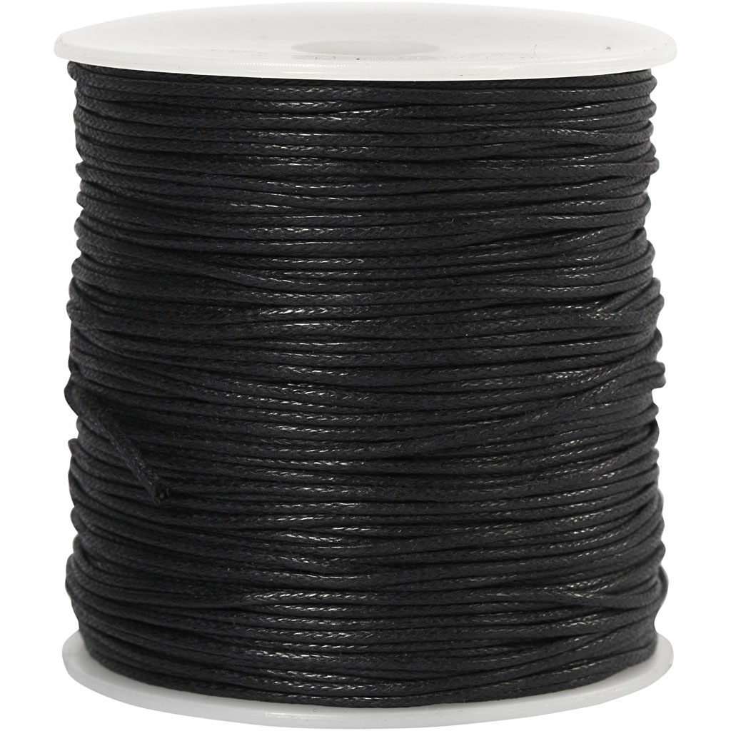 Bomullssnor Creativ Company Tykkelse 1 mm Svart 100 m/1 Pk
