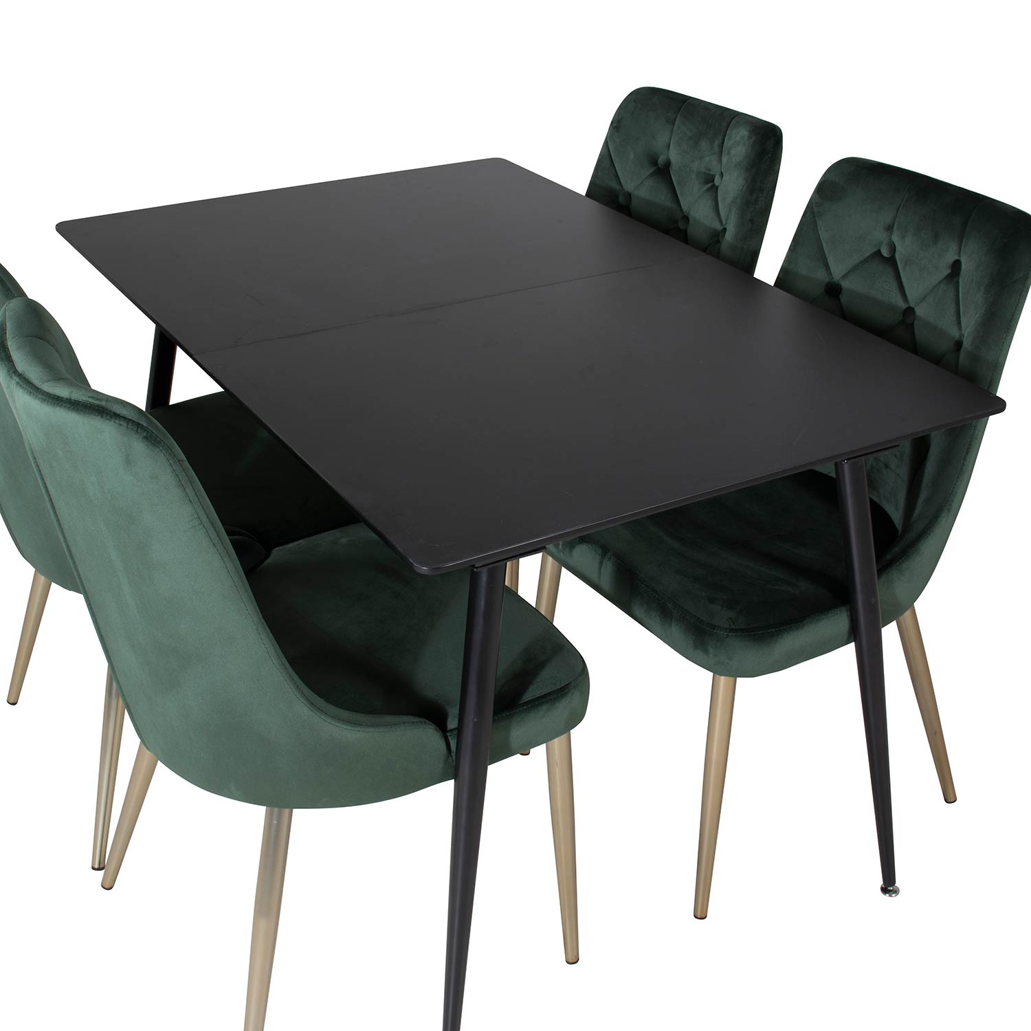 Spisegruppe Venture Home Silvia med Innleggsplate og 4 Vera Stoler Fløyel