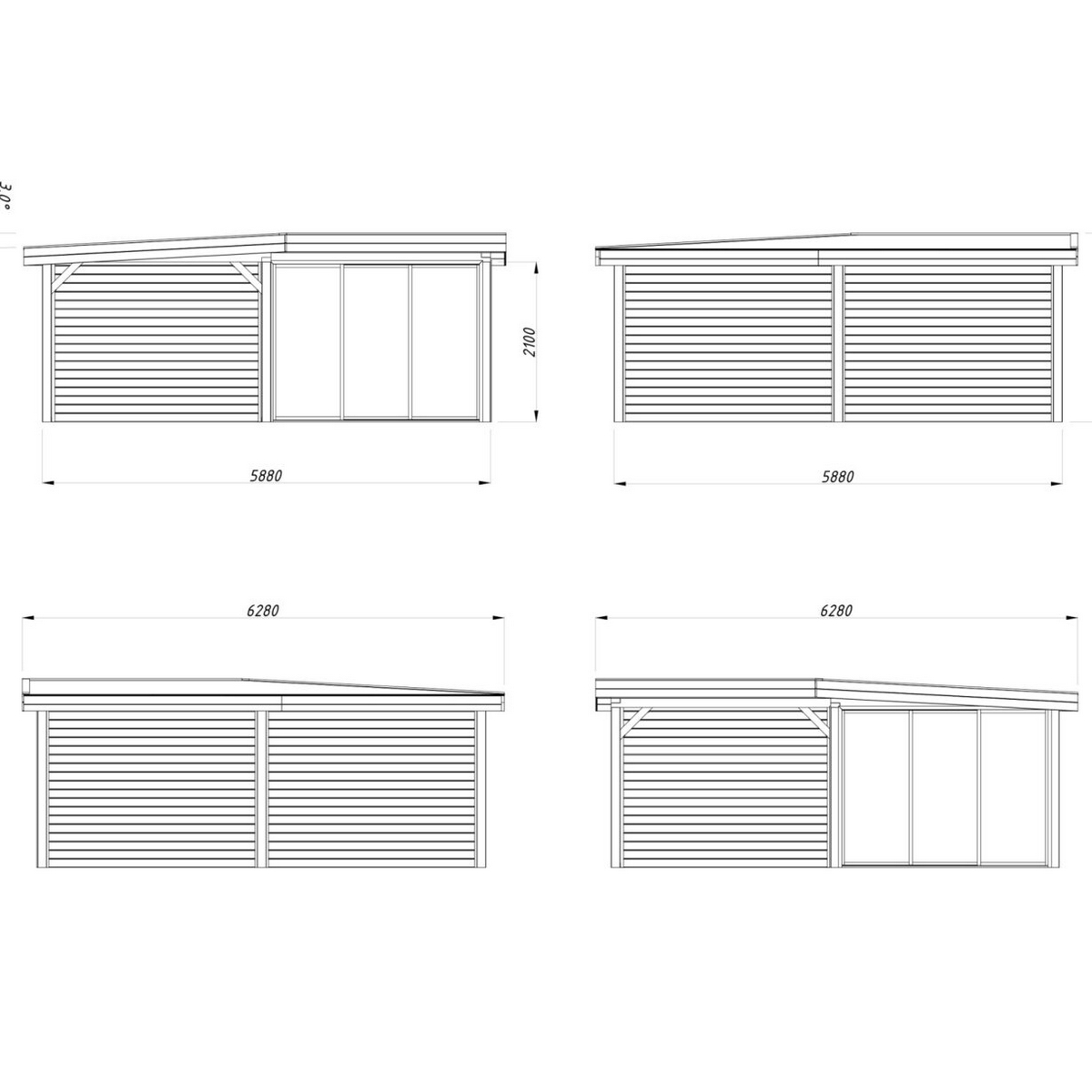 Hagestue Palmako Lenna 24,9 m2 Set 412 Slide