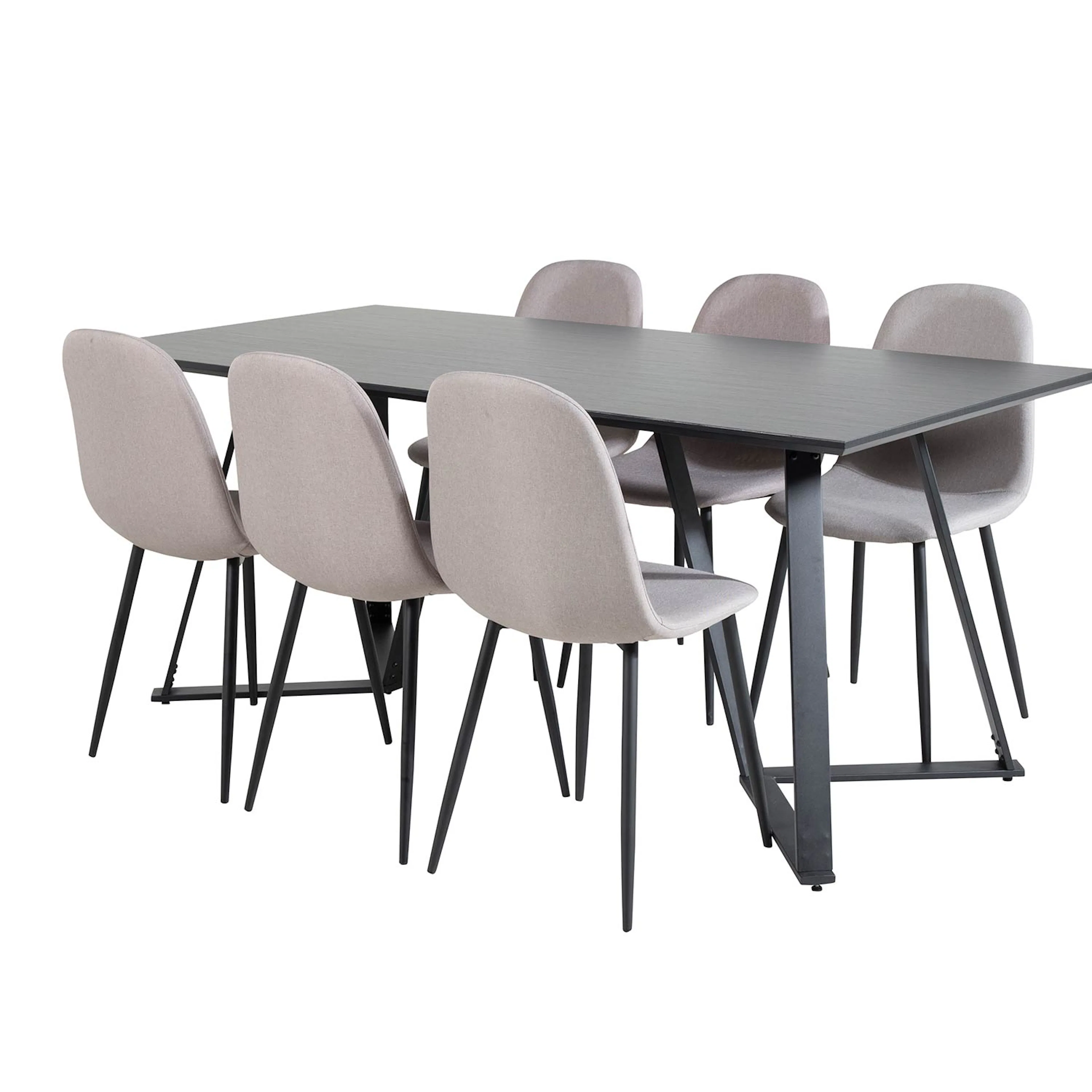 Spisegruppe Venture Home Madde med 6 Pobbie Stoler Polyester