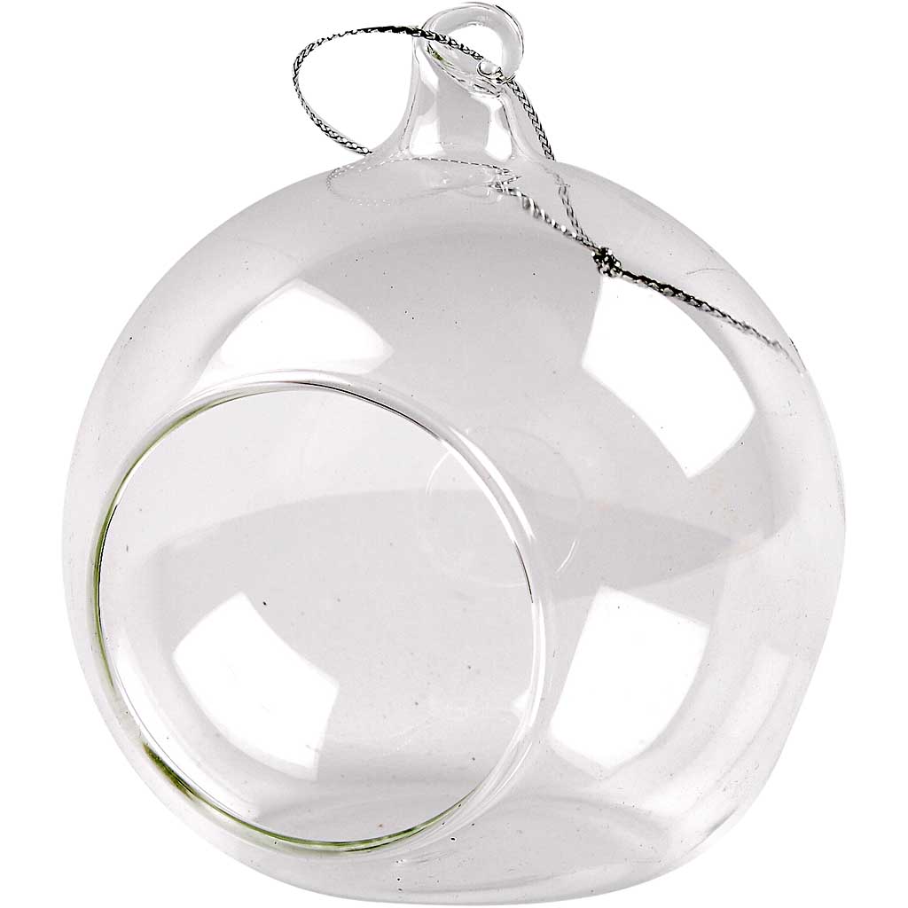 Glasskule Creativ Company med Hull Dia 8 cm 6 stk/1 Pk