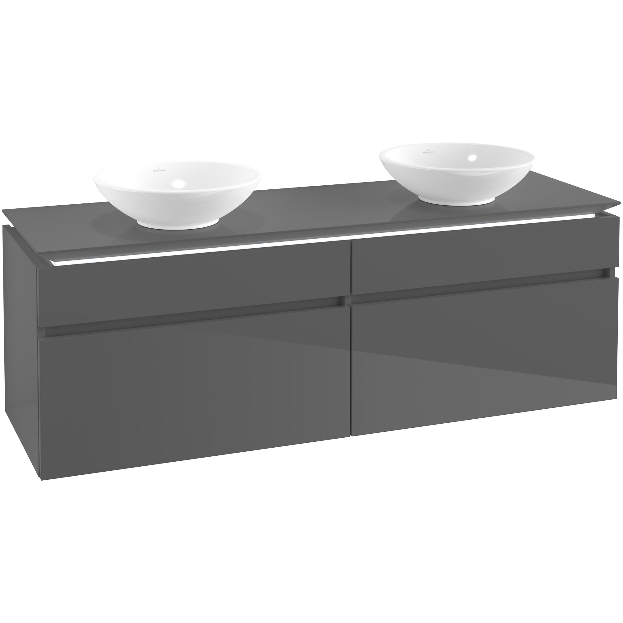 Tvättställsskåp Villeroy & Boch Legato 1600 med 4 Lådor för Två Ytmonterade Tvättställ från Övriga V&B Serier | badrum - badrumsmobler - tvattstallsskap-och-kommod | KakelKungen