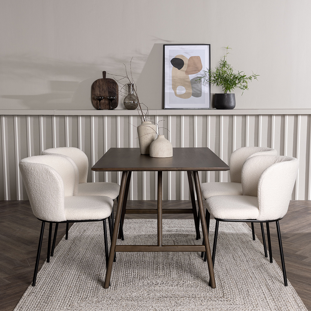 Spisegruppe Venture Home Kaseidon med 4 stk Edina Stoler