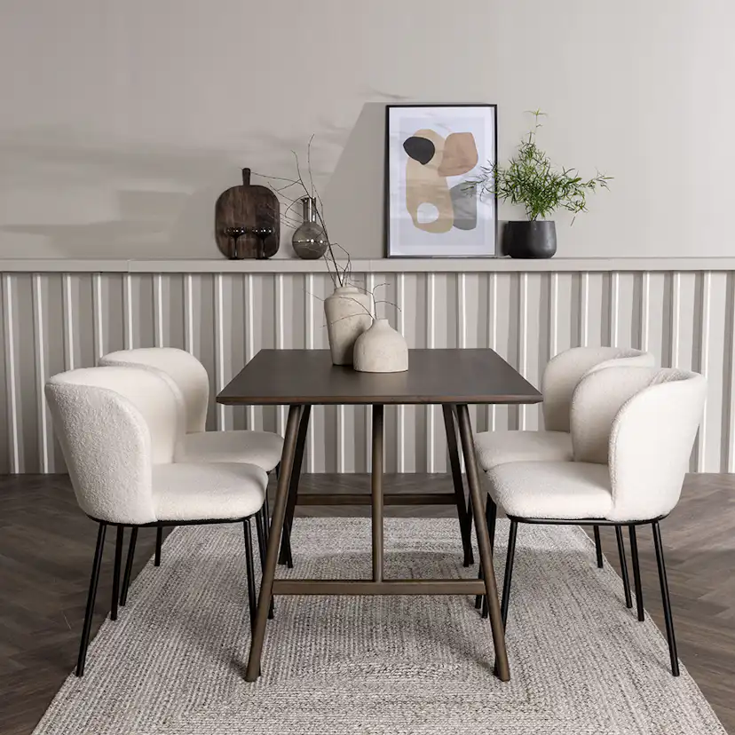 Spisegruppe Venture Home Kaseidon med 4 stk Edina Stoler