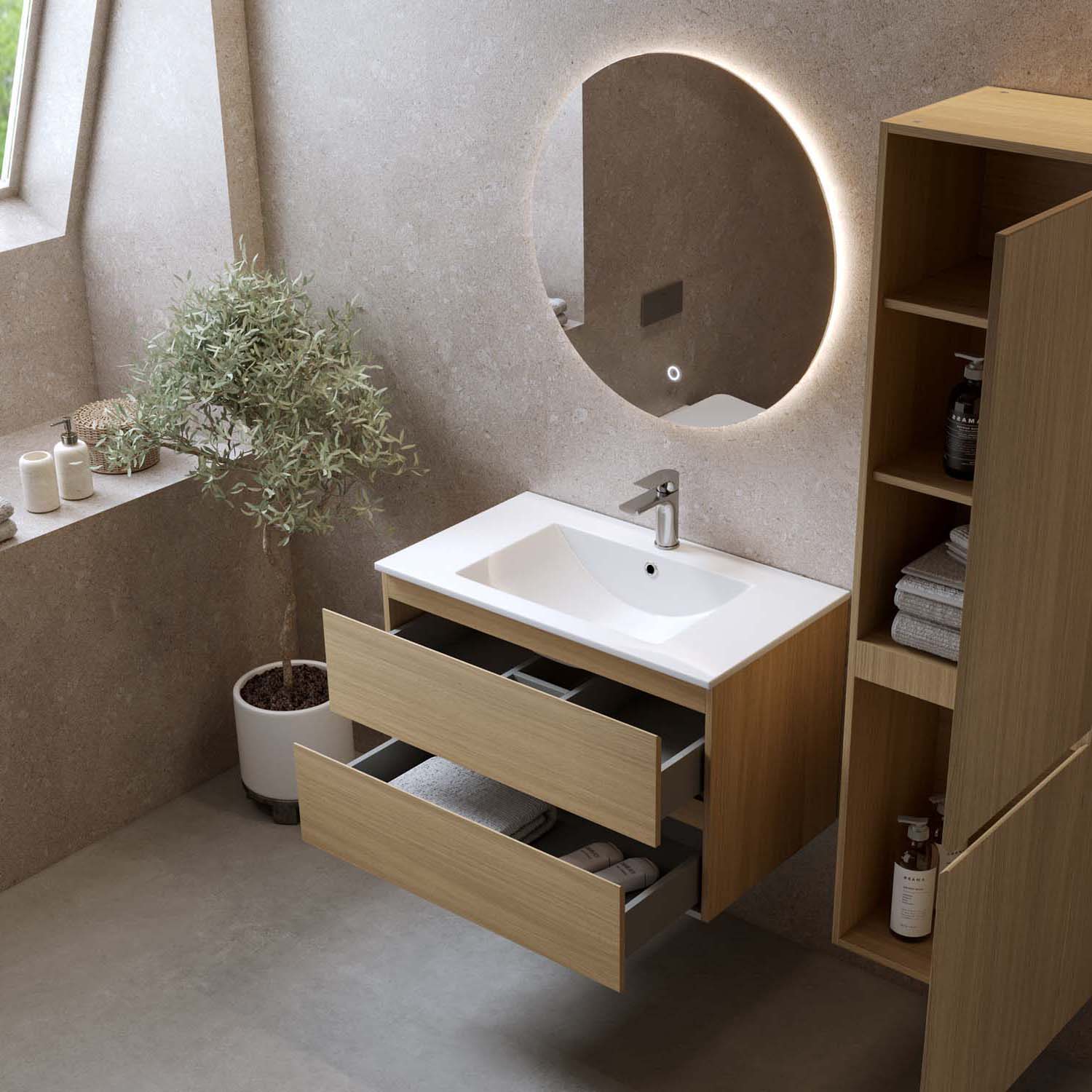 Tvättställsskåp Bathlife Eufori Ljus Ek