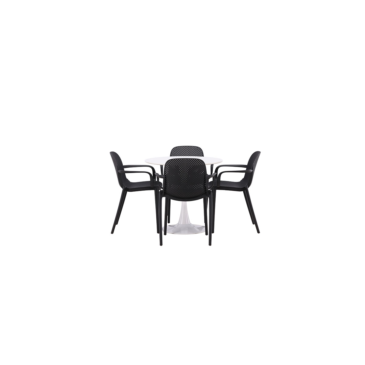 Spisegruppe Venture Home Hamden Ø80 cm med 4 Baltimore Stoler