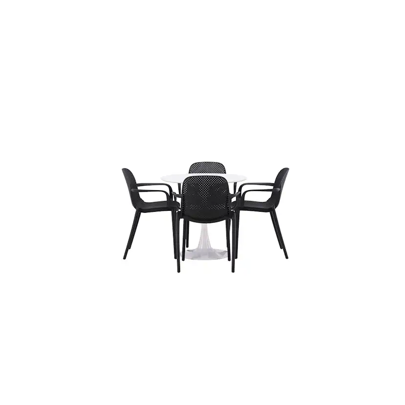 Spisegruppe Venture Home Hamden Ø80 cm med 4 Baltimore Stoler