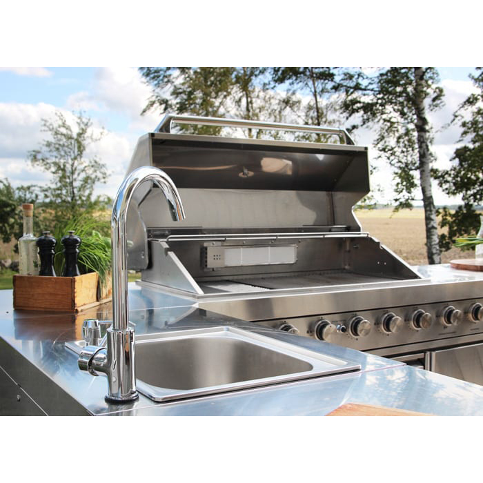 Oppvaskbenk Modul Myoutdoorkitchen Stainless Collection med Oppbevaringsskap