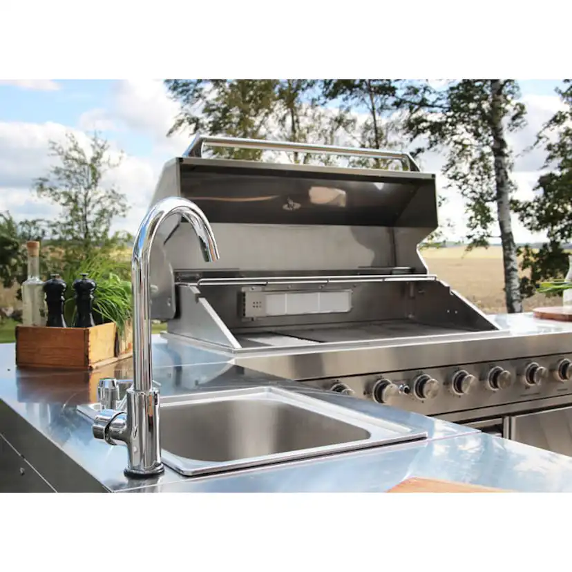 Oppvaskbenk Modul Myoutdoorkitchen Stainless Collection med Oppbevaringsskap