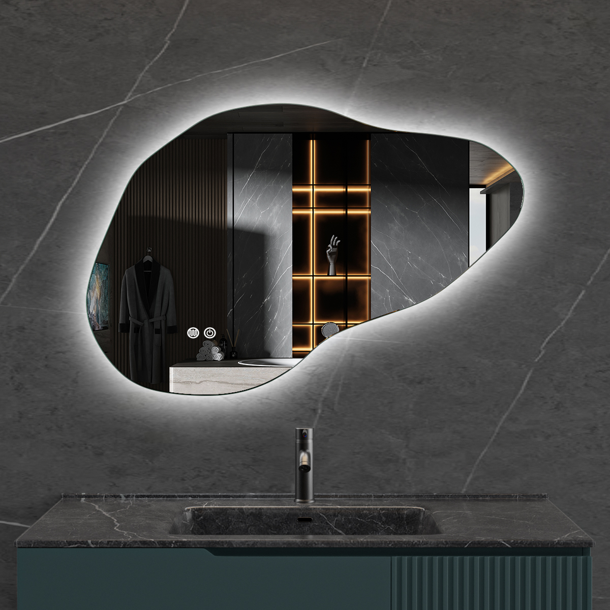 Baderomsspeil Lyfco med LED-Belysning 100x65 cm