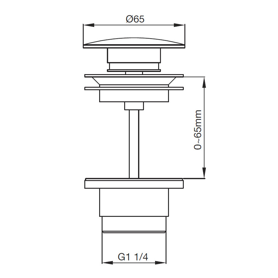 Bottenventil Scandtap Steel Pop-up Universal
