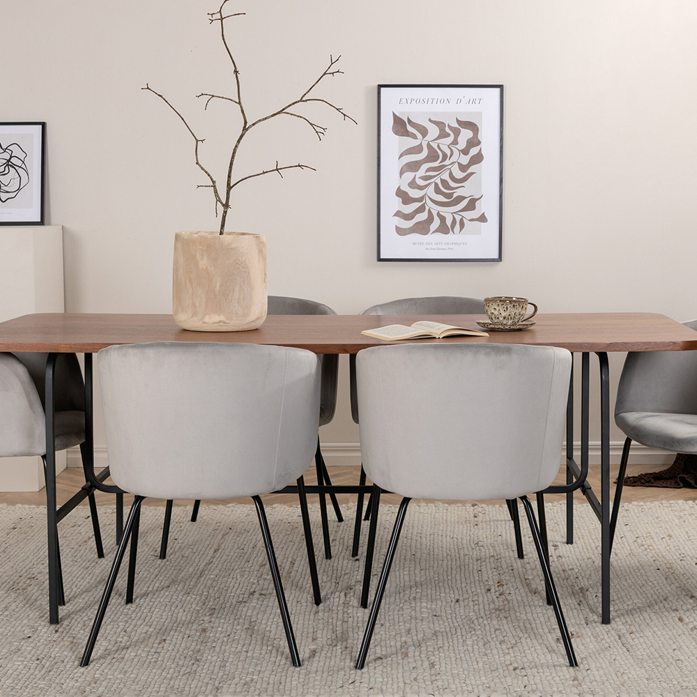 Spisegruppe Venture Home Chicago Spisebord og Bergen Spisestol Brun