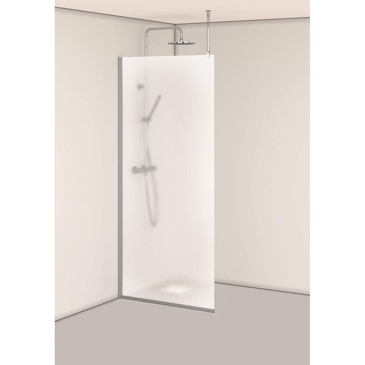 Duschvägg Hafa Igloo Pro I-WALL 130 FROST NAT Glass: Frostet Glass, Profil: Aluminium, B: 1270 mm