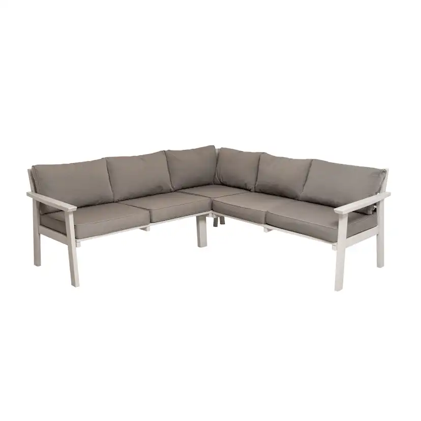 Hagesofa Eden Wood Ransvik Hjørnesofa 200 x 200 cm inkl Puter Greige