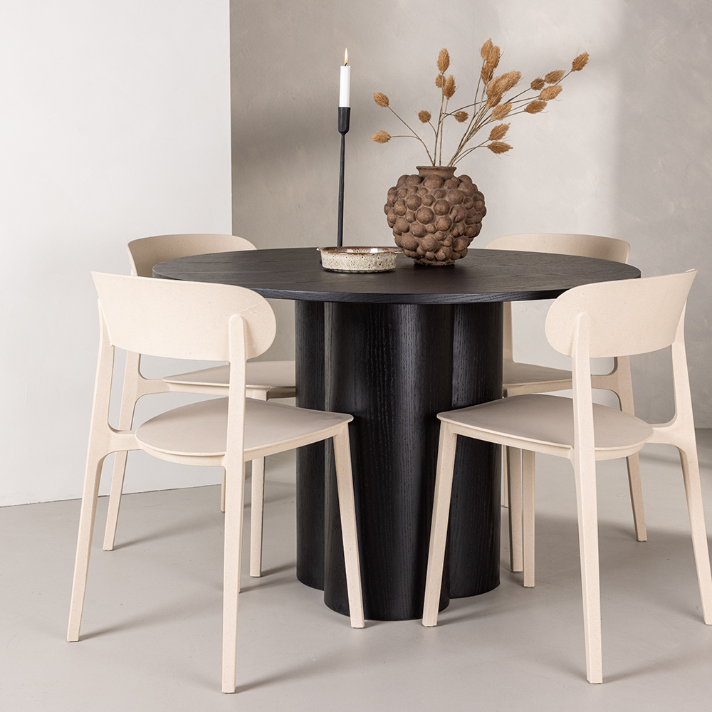 Spisegruppe Venture Home Olivia Ø 110 cm med 4 Åstol Stoler