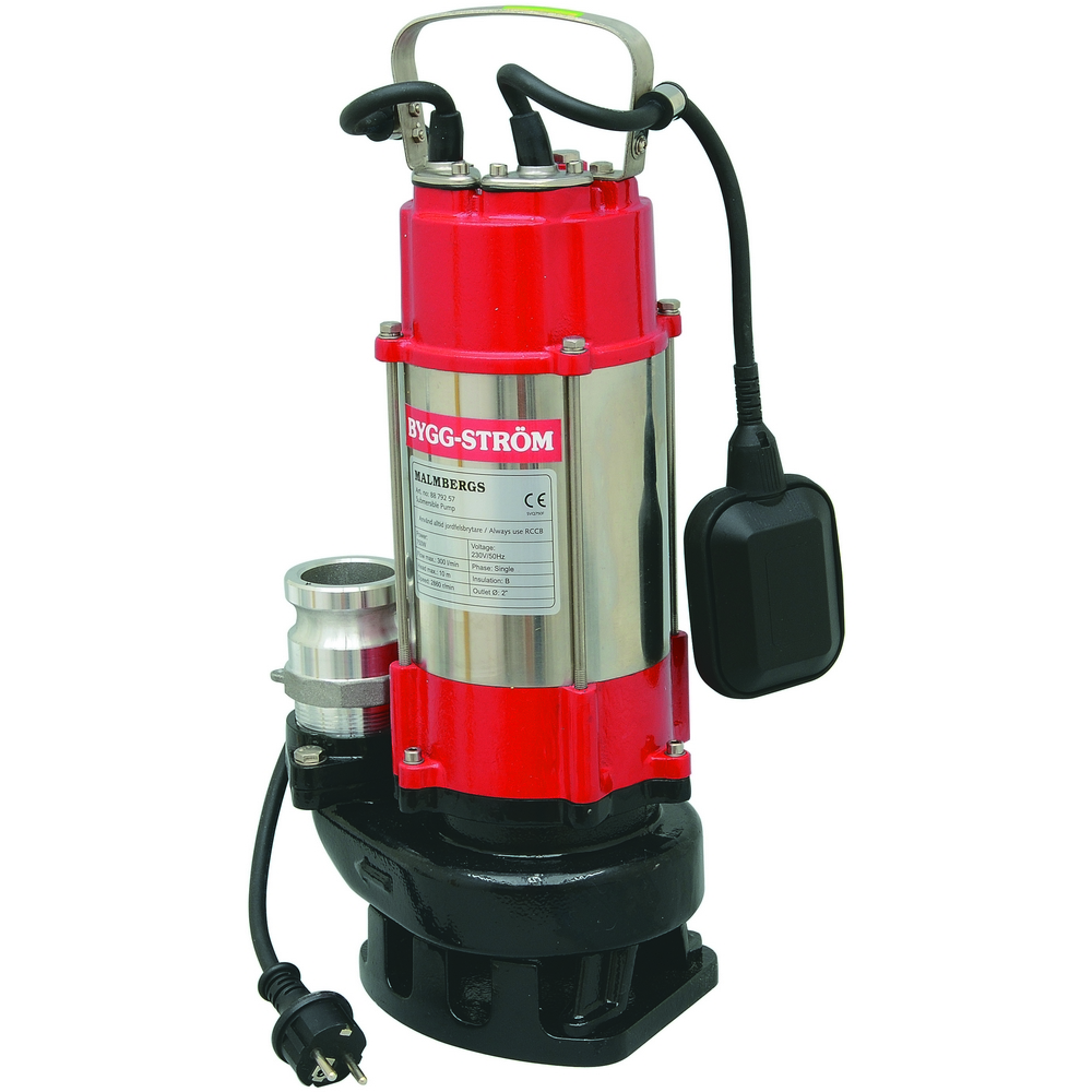 Lensepumpe Byggström Rustfri 300 l/min med Flottør