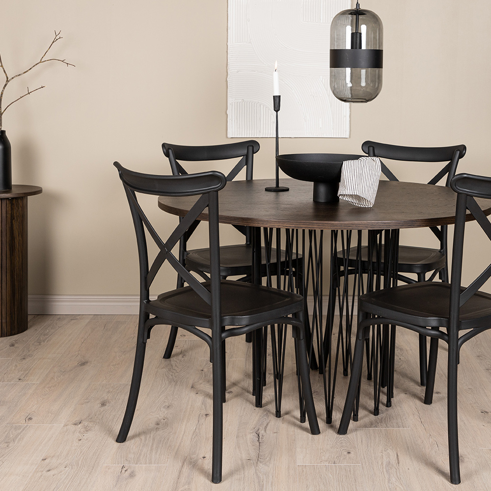 Spisegruppe furniture/fashion Stone Rund med 4 Crosett Stoler