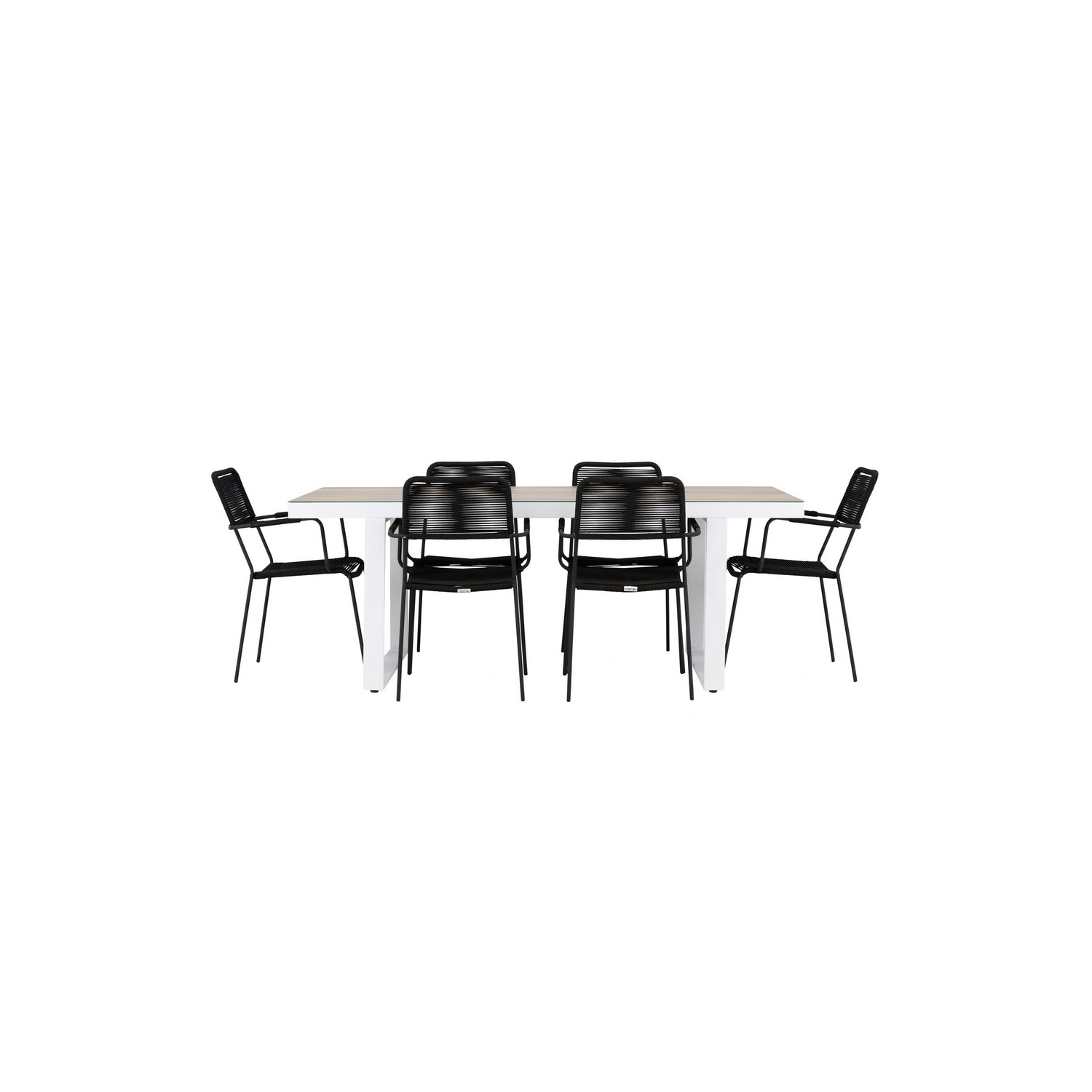 Hagegruppe Venture Home Merlo med 6 Lindos Lenestoler