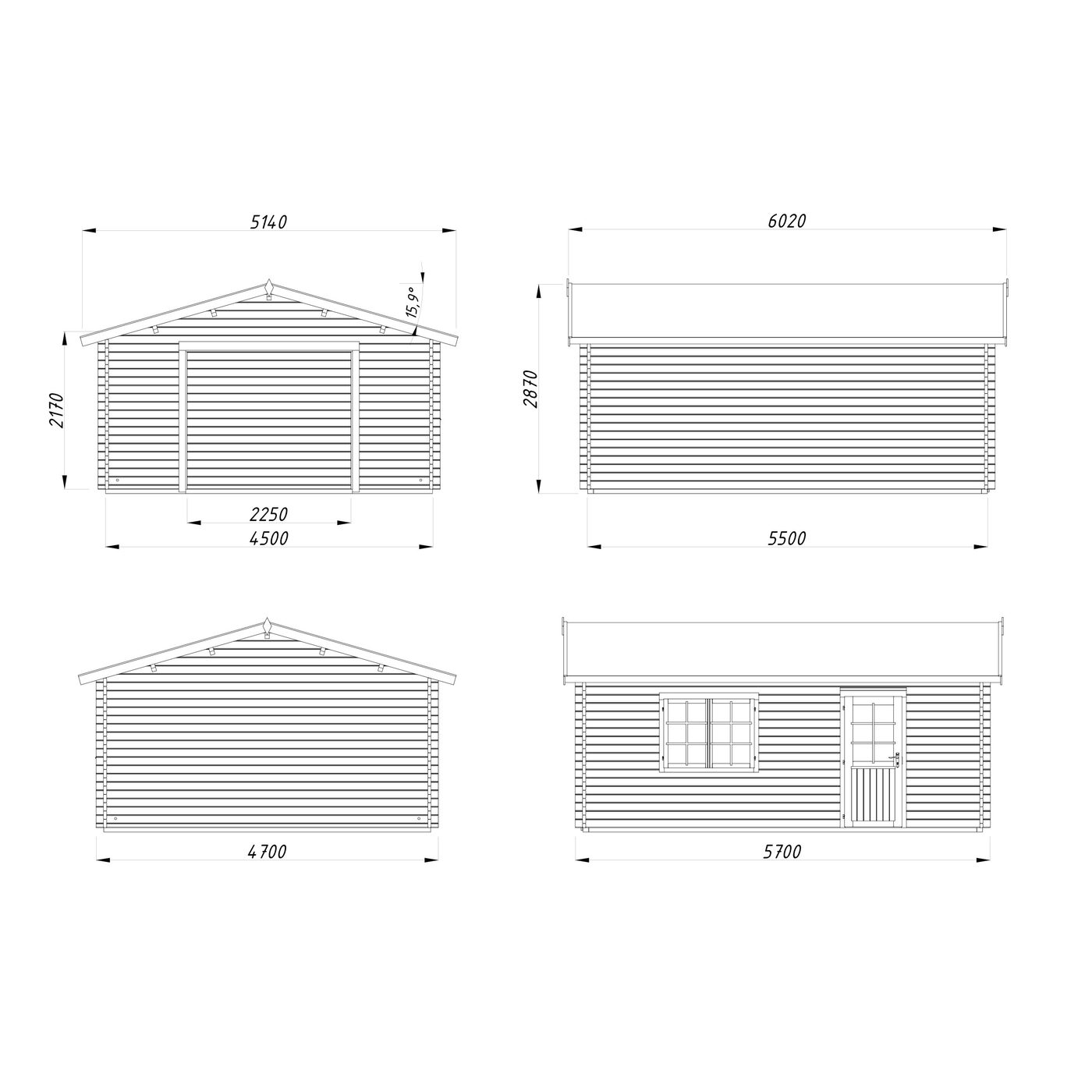 Garasje Palmako Roger 23,9 m2 uten Port