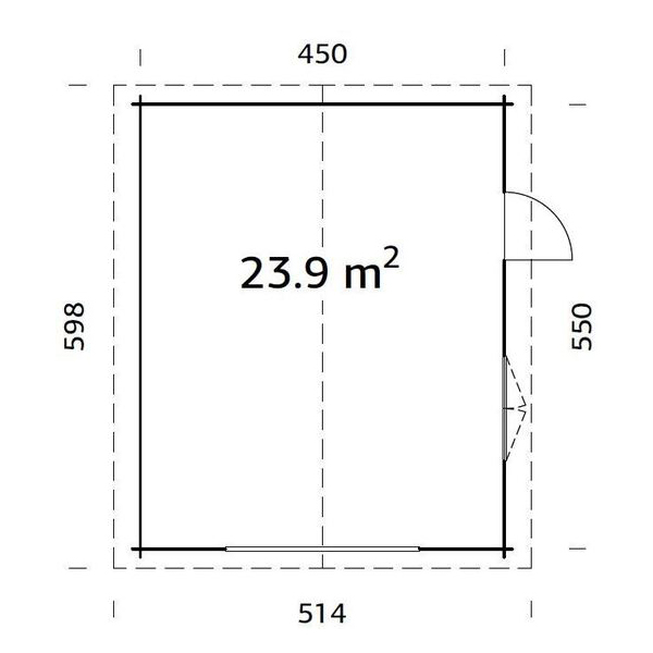 Garasje Palmako Roger 23,9 m2 uten Port