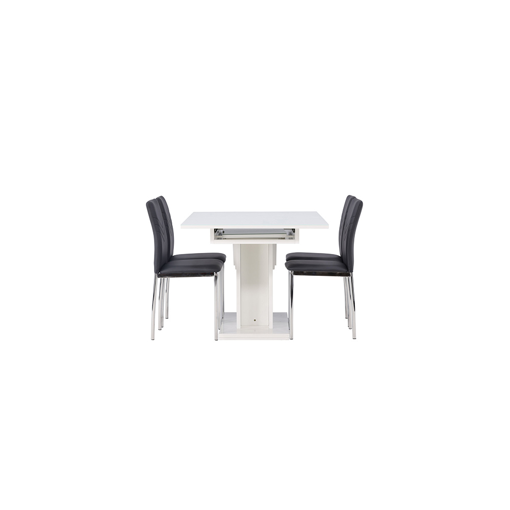 Spisegruppe Venture Home Pluto med 4 Lily Stoler