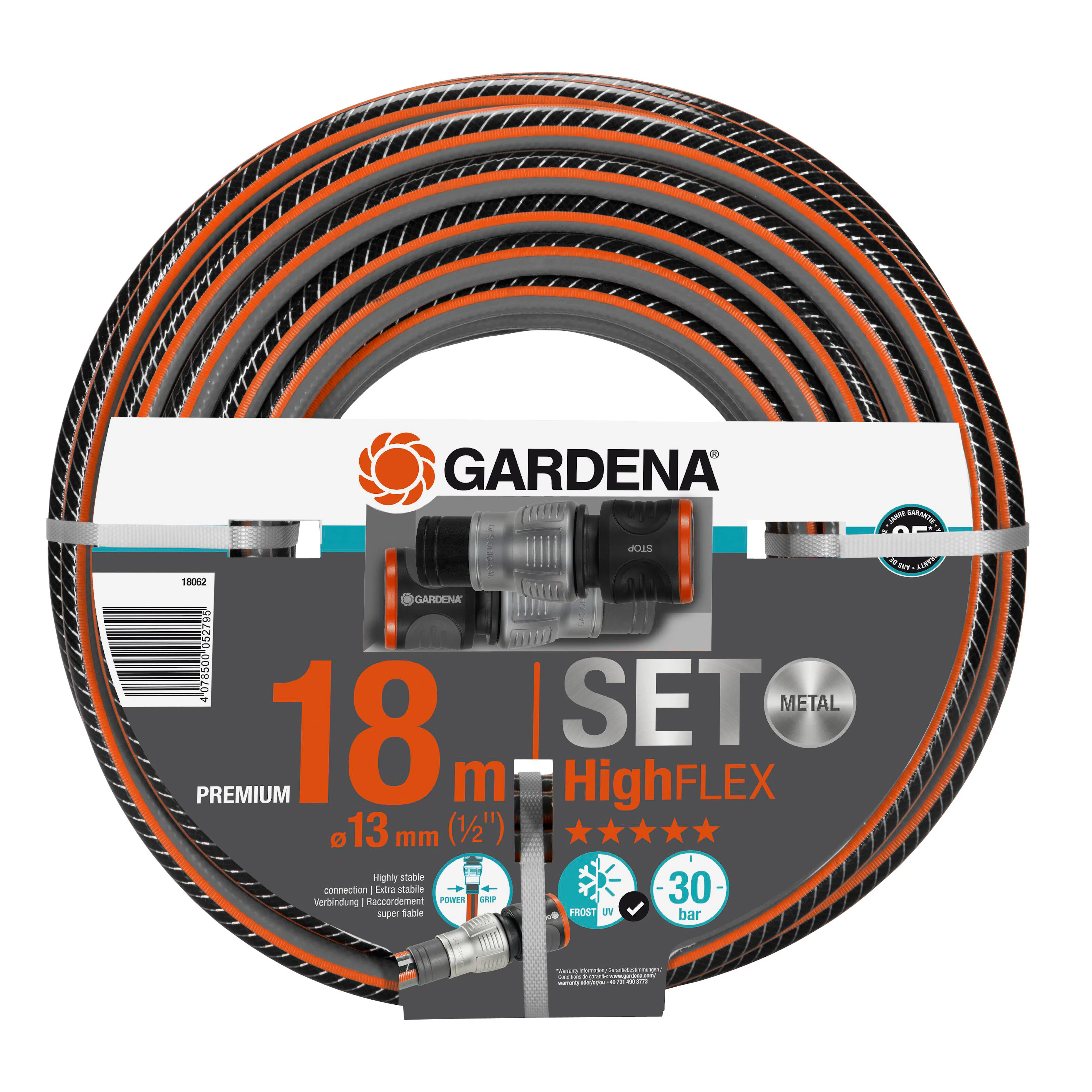 HighFlex-Slange Gardena 1/2" 18m Sett med Premium OGS
