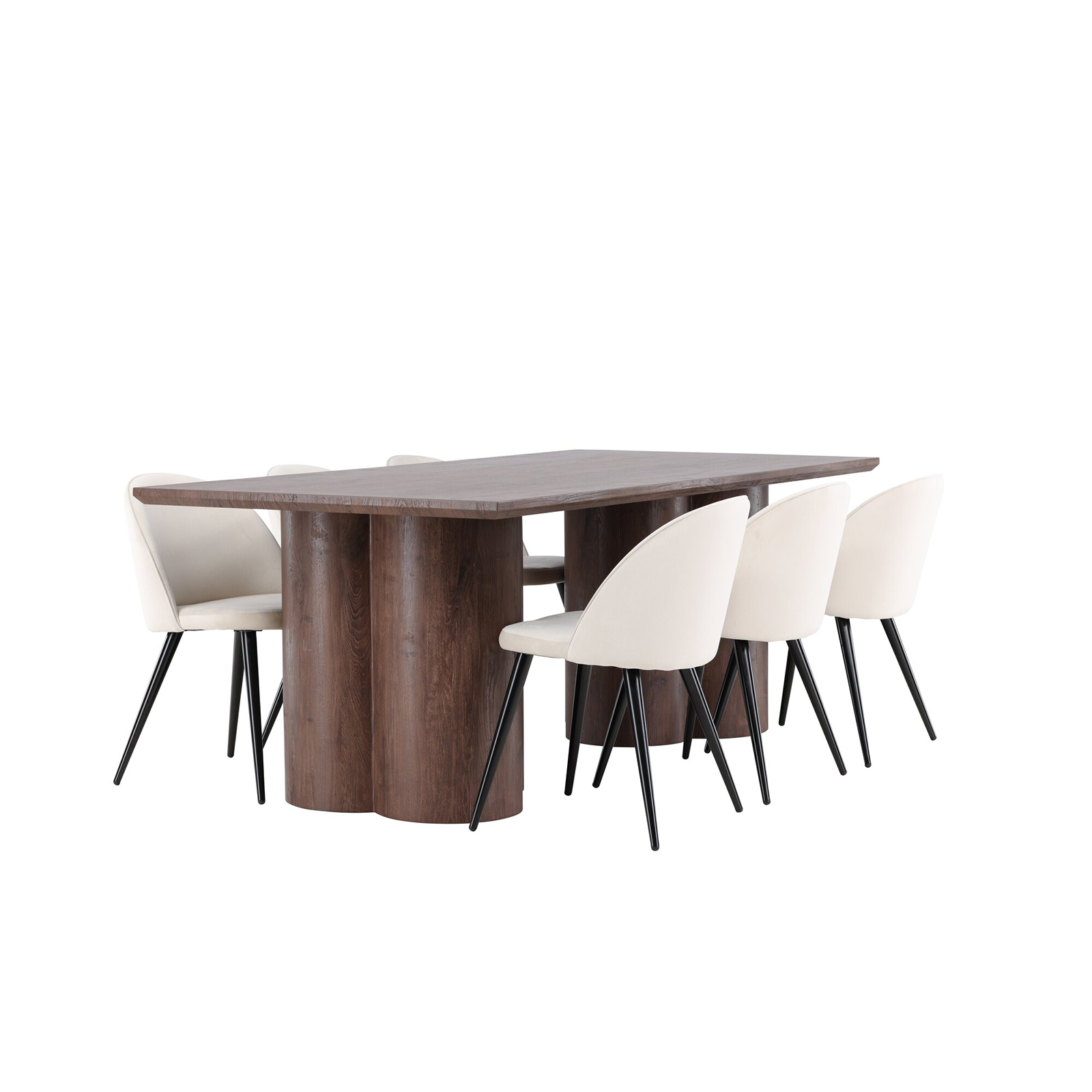 Spisegruppe Venture Home Olivia 210 med 6 stk Velvet Stoler