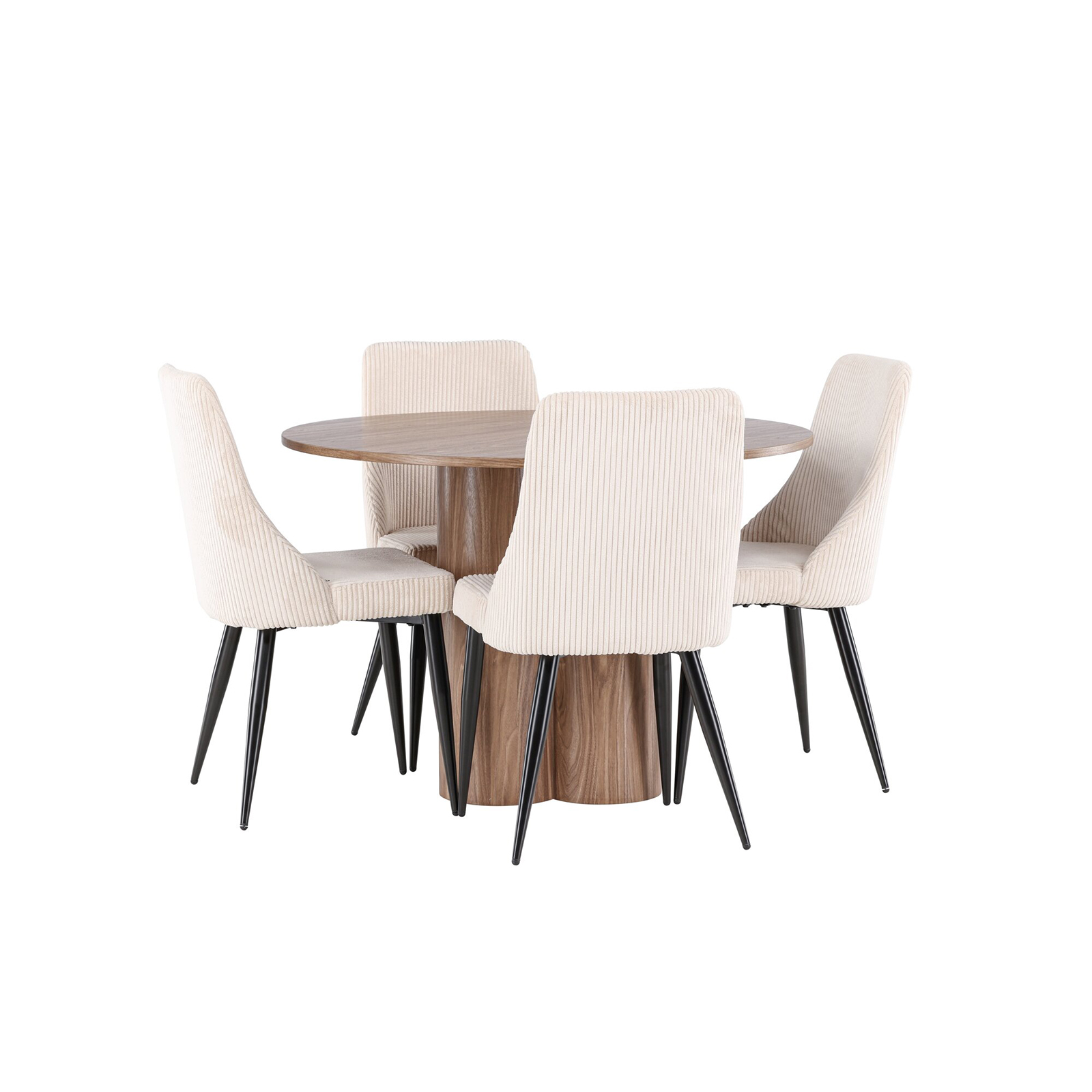 Spisegruppe Venture Home Olivia Ø110 med 4 stk Leone Stoler