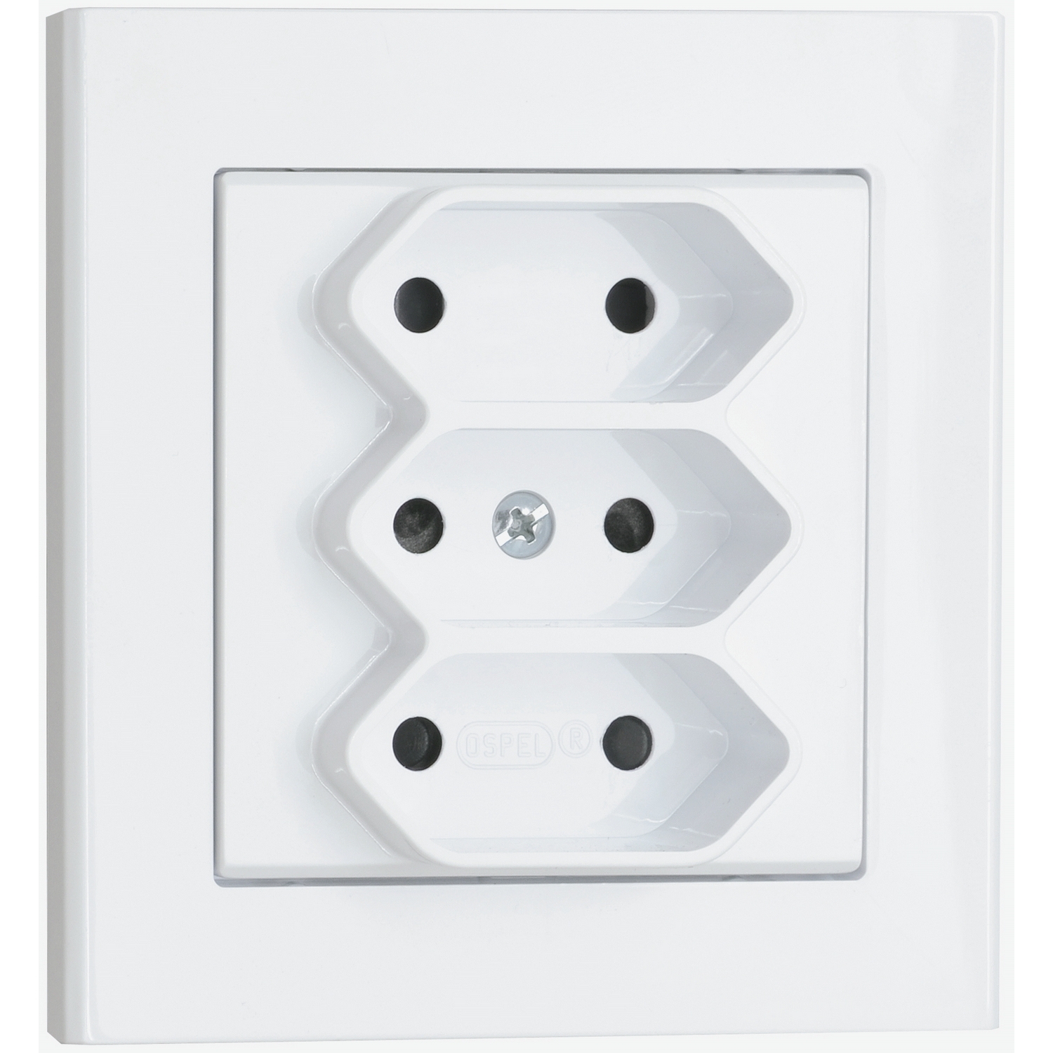 Stikkontakt Malmbergs Optima 3-Veis Euro-uttak Hvit Skruetilkobling