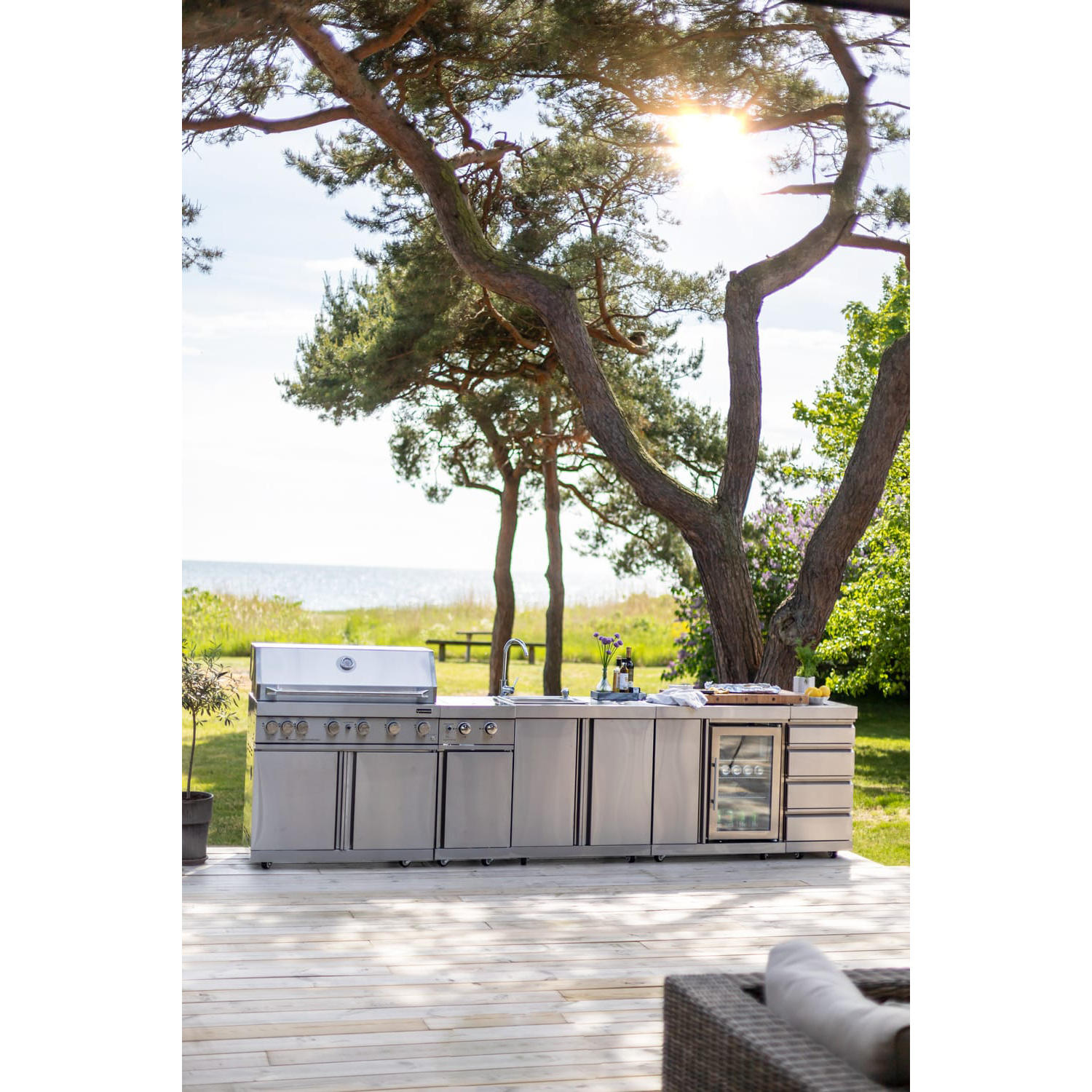 Frittstående Kjøleskap og Oppbevaringsskap Myoutdoorkitchen Classic Line Rustfritt 304SS Modul